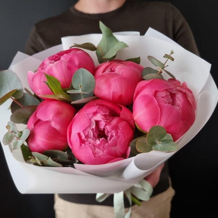Букет из 5 пионов, фото 4